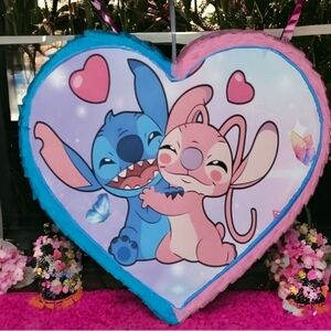 Angel And Stitch Pinata Blue and Pink